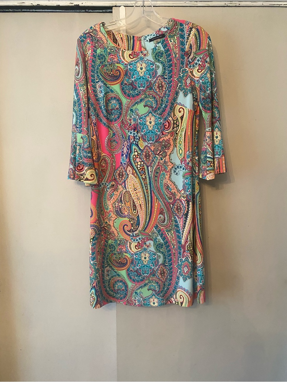 Tommy Hilfiger Pastel Paisley Shift Dress in Blue, Pink, Yellow - Picture 3 of 5